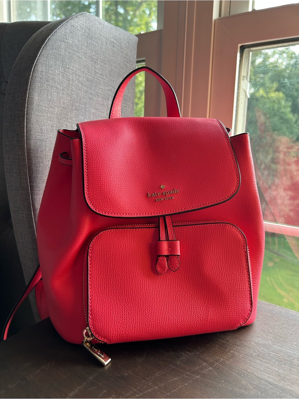 NEW Kate Spade Coral Pebbled Leather Small Backpack